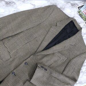 BURBERRYS Men brown plaid blazer 100% wool Corpcore
